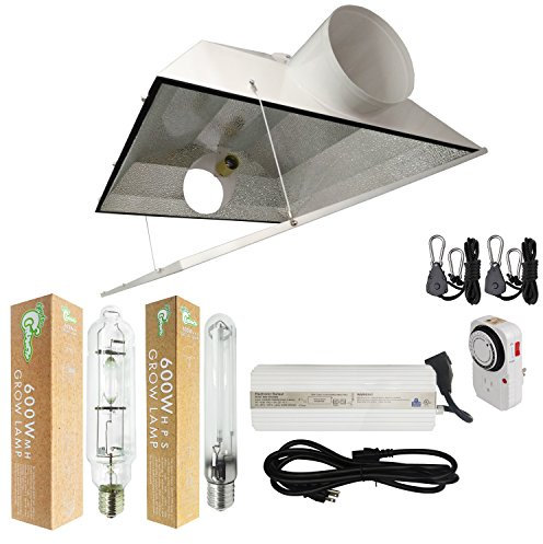 Hydro Crunch N8ACHXXXL600WMHHPS Wachstumslicht, digital, dimmbar, HPS & MH-System für Pflanzen, luftgekühlten Reflektor, 20,3 cm, extra große Haube