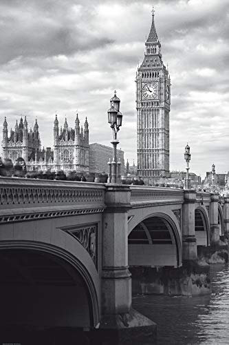 1art1 London XXL Poster Big Ben Und Westminster Bridge Plakat | Bild 120x80 cm