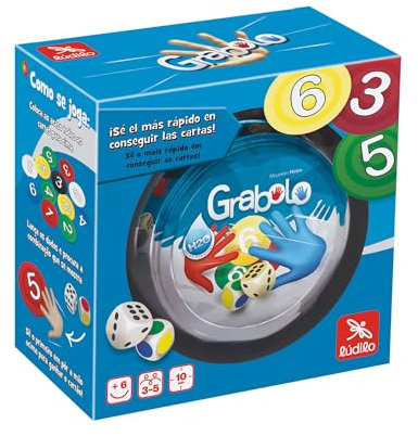 Ludilo - Grabolo | Juegos De Mesa Niños 6 Años O Más | Juegos Educativos 6 Años O Más | Juego De Cartas De 3 A 5 Jugadores | Juego De Mesa De Partidas De 10 Min