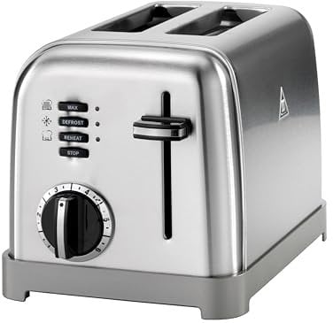 Cuisinart 2 slice toaster, Wide slots, ideal for thick bread and bagels, 6 browning levels plus defrost, Wide slots, High lift lever, Matching kettle available, Frosted Pearl