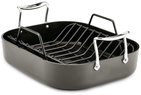 All-Clad Essentials Bräter mit Rost, 27,9 x 35,6 cm, Grau