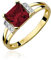 Damen Ring mit Granat 585 14k Gold Gelbgold Edelstein Diamanten Brillanten