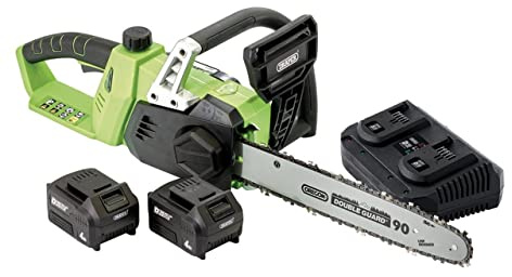 Draper D20 40V Chainsaw, 2 x 4.0Ah Batteries, 1 x Fast Charger 30903