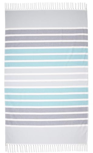 Maisonette Mai Strandtuch 100% Baumwolle Groß Pestemal - Reise für Hamamtuch - Strandhandtuch Für Damen und Herren (100x178 cm), Blau