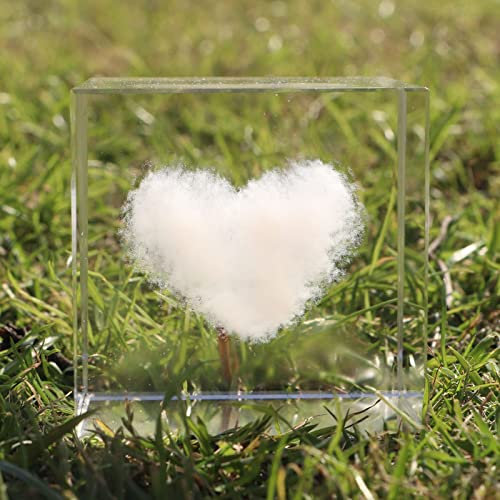Crrezhai 3D Kristall Herz-Wolke Würfel 6cm Glas Dekoration für Zuhause & Büro Tischdekoration Deko Glas Personalisiertes Gravur Geschenk Hochzeitsdekoration