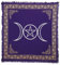 Indian Consigners Lila Dreifachmond-Pentagramm Altar Tuch Hexerei Hexerei Tischdecke Ändern Heilig Tischtuch Spirituell Buchstabieren Hexe Tarot-Spread 18 (Lila, 45 x 45 CMS / 18x18 Zoll)