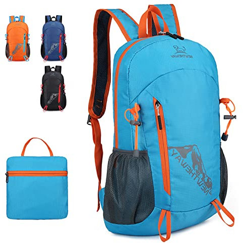 Lywencom Wanderrucksack, 20L Sport Leichter faltbarer wasserdichter ultraleichter Rucksack geeignet für Outdoor-Camping-Picknick (blue)