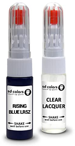 SD COLORS Rising Blue LR5Z Kit de réparation de stylo de retouche de peinture compatible avec VW/Audi, 20 ML, code couleur LR5Z bleu (peinture + laque)