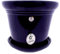 Grand pot de fleurs en céramique pour extérieur peint Rambleña Bleu cobalt Modèle D120 30 x 30 x 26 cm