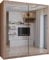 SLIDING WARDROBE 4U Double Mirror Sliding Door Wardrobe with LED LIGHT 90/120/150/180/203 (walnut, 120cm)