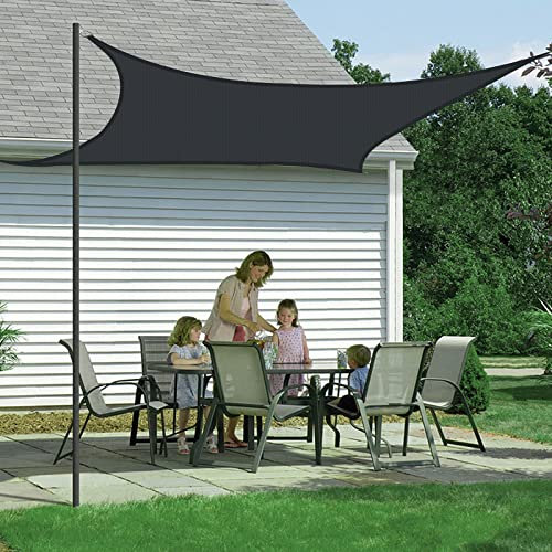 Sonnensegel Regenfest und Wasserdicht mit UV Schutz, Rechteck 4x8m, Sonnensegel für Balkon Garten Terrasse Sonnenschutz Sichtschutz Windschutz Wasserfest Wetterfest - Dunkelgrau