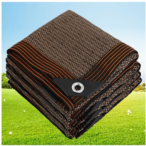 Voile Ombrage,HDPE Toile D'ombrage Pergola Serres Filet D'ombrage,Protection Rayons 80-95% UV Filet D'ombrage,pour La Couverture VéGéTale/Jardin/Voitures/Terrasse/Camping,Marron,5x8m