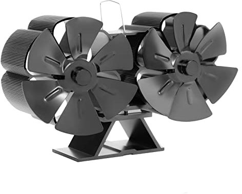 Ofenventilator, Kaminventilator, Zirkulierende Warme Luft, Kaminventilator Mit 2 Motoren, Ohne Strom Leiser Kamin Ventilator Für Holz Brennholz Feuerstelle Ofenrohr Pelletöfen Gasöfen