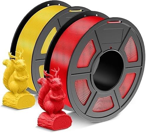 SUNLU PLA Filament 1.75mm, 3D Drucker Filament PLA 1.75mm, 3D Filament Maßgenauigkeit +/- 0,02mm, Passend Für Sie Meisten FDM 3D Drucker, 1KG Spule, 2 Pack. (PLA Rot+Gelb)