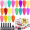 Clara Colors Jelly Gel Lack, 20 Farben Trendy Neon Jelly Gel Nagellack Set Glänzend Kristall Transparent Lack Nude Pink Lila Grün Blau Gelb Rot Farben Nagellack Set Soak Off UV LED Home DIY