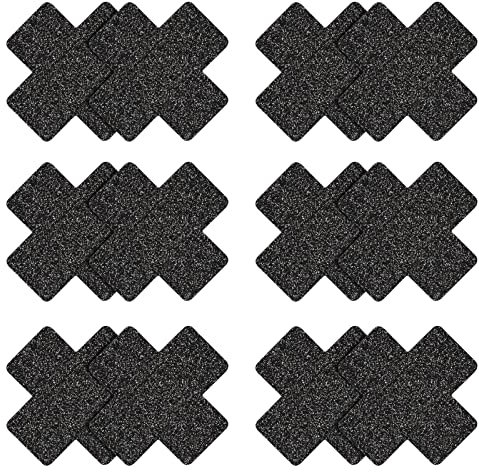 Nivofu 6 Paar Unsichtbare Nippelabdeckung Schwarz, Selbstklebend Kreuzform Brustwarzen Abdeckungen, Nippel Pasties Abdeckungen, Einweg Nippel Cover Aufkleber Nippelpads, Brustwarzen Pasties Aufkleber