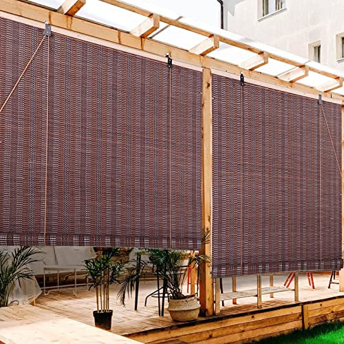 Tenda In Bambù Per Interni, Tenda A Rullo In Bambù Naturale, Tende Sole Tapparella Avvolgibile Bamboo, Facile Da Installare, Varie Dimensioni, Persiane Veneziana Per Finestre Porte Balconi（W x H）