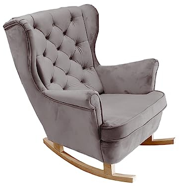 DomiMeble Schaukelstuhl für Wohnzimmer, Schlafzimmer - Schön und Komfortabel Relaxstuhl aus hochwertigem Holz gefertigt 92 x 84 x 104 cm