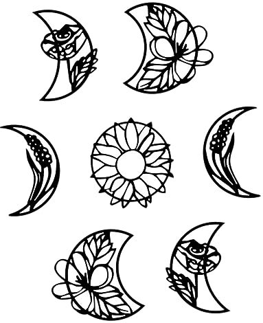 FUNOMOCYA Mondphasen-wandaufkleber Satz Für Wohnzimmer Aus Pvc-material Einfach Anzuwendende Wanddeko Passend Für Türen Und Fenster