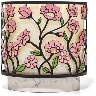 Bath & Body Works 3 Dochte Kerzenhalter Hülse Blumenbeet