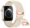 Nepfaivy Geflochtenes Armband Kompatibel mit Apple Watch Armband 45mm 44mm 46mm 49mm 42mm, Nylon Elastische Band mit Magnetischer Schnalle für iWatch Series 10/9/8/SE/7/6/5/4/3/2/1/Ultra, Sternenlicht