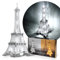 FUNPOLA 13 Zoll LED 3D Puzzle Erwachsene Eiffelturm Modell - Modellbausatz für Erwachsene - Wahrzeichen von Paris bei Nacht - 3D Puzzle Dekorlampe DIY Ornament (Silber, Standardgröße)