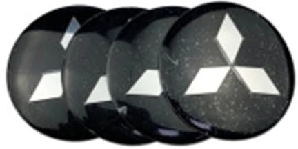 4 Stück Radnabenkappen Aufkleber für Mitsubishi Zinger Galant Lancer ASX Pajero Outlander 56MM Felgendeckel Radkappen Reifen Felgen Radnabenabdeckung Zubehör,BlackSilver