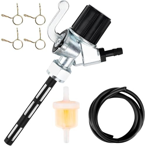 Benzinschlauch Kit - Benzinhahn Kraftstoffhahn Schalter,mit 5mm Kraftstoffleitung(1M),6mm Benzinfilter,4 Stück Schlauchschellen Benzinschlauch,für Simson S50 S51 S53 S70 S83 SR1 SR2 MZ ES