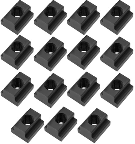 The Lord of the Tools 15 Stück Schwarzer M10-T-Nutenstein aus Mittelhartem Kohlenstoffstahl Fräsmaschinenmutter Zur Befestigung An T-Nut-Schienen Maschinen-T-Nut-Betten Oder Als Zubehör