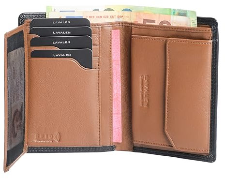 Lavalen Portefeuille Homme Cuir Veritable - Portefeuilles et Porte-Cartes - Porte Carte avec RFID - Porte Monnaie Homme Cuir Grande Capacite - Portecarte Bancaire Verticale - Idee Cadeau Original.