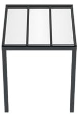 Terrassenüberdachung KD Alpha in Anthrazit mit Polycarbonat klar oder Opal in 200x250cm - Terrassendach aus Aluminium - wetterfeste Überdachung