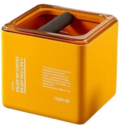 Folpus Kaffee-Abschlagbehälter, Espresso-Abwurfbehälter, kompakt, leicht zu reinigen, Abschlagbehälter, Abklopfbehälter, für Küche, Café, Hotel, Gelb, L