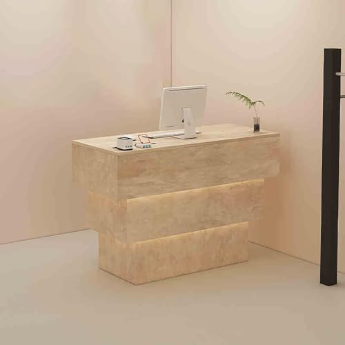 Moderner Empfangstresen mit großem Stauraum, mit LED-Lichtern, Rezeptionstheke für Salon, Büro