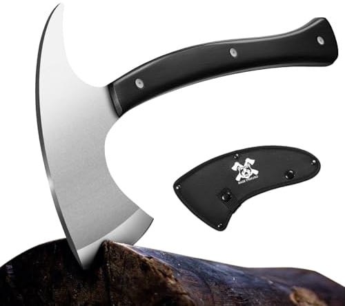 Volle Tang 15 Zoll Camping Hatchet mit geschmiedetem Stahlbau Leder Griff - Hochkarbon-Stainless-Steel, Mehrzweckwerkzeug für Outdoor, Jagd, Notfälle (Big)