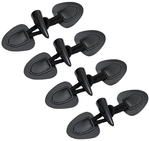 QZKJQDD 4 Paar Leder Knebelverschlüsse, Knöpfe Verschluss Jacken, Knöpfe für Strickjacke, Knebelknöpfe mit Verschluss, Knöpfe Zum Annähen, für DIY Handwerk Kleidung Nähen Dekoration Basteln Zubehör