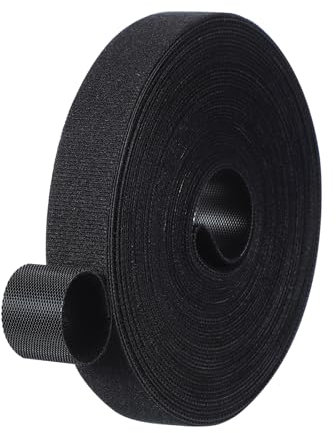 PATIKIL 0.8IN x 33FT Hook and Loop Tape, Double-Sided Nylon Strips Reusable Cable Ties Roll Multi-Purpose Cord Management Tape Wrap Fastener for Home Office, Black