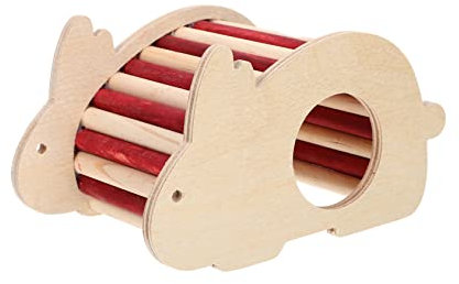 POPETPOP Versteck Aus Holz für Chinchillas und Hamster Spielhaus Treppe und Dach Verarbeitung Sicher und Gemütlich für Haustiere