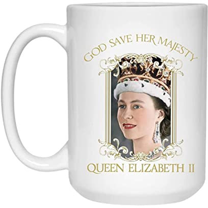 Queen Elizabeth II Tasse | England Queen Kaffee Tee Tasse | Majestät Elizabeth Gedenktasse | meem0rabilia Souvenirs Kaffeetasse | Andenken British Queen Cup | Erinnerung Erinnerung an die Königin