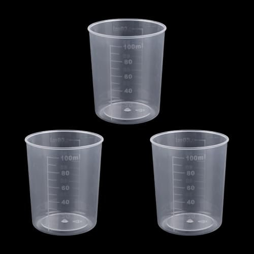Gosknor 3 Uds Tazas Medidoras de Arroz Olla Arrocera, 100ml Transparentes Plástico Taza de Lavandería para Lavar la Ropa para Cocina Medir Ingredientes Secos y Líquidos
