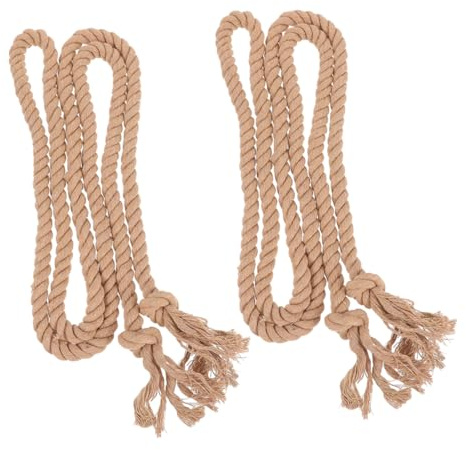 Holibanna Cintura Corda Uomo 2 Pezzi in Juta e Cotone Regolabile e Confortevole per Abiti D’ispirazione Medievale Unico Marrone Intrecciata con Nappine Decorativa