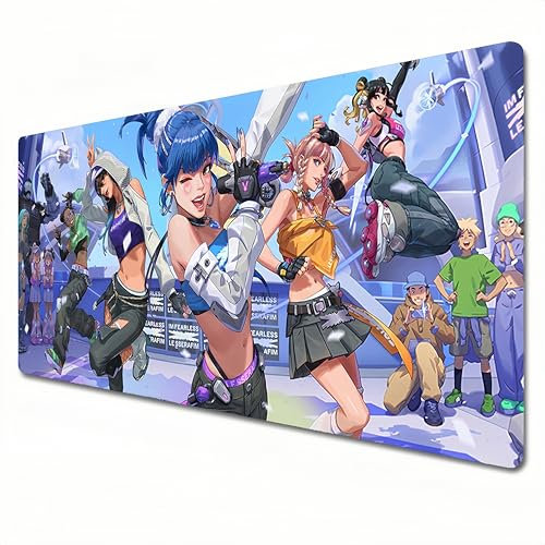 YASAKUE Tapis de souris Overwatch, XL bleu, grande taille, 800 x 300 cm, adapté pour les claviers et les sous-mains de bureau pour le bureau à domicile. D.va (XL)