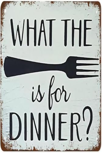 Vintage Metal Tin Signs What the Fork Is for Dinner Sign Funny Kitchen Sign Vintage Wall Decor Tin Sign Funny Decorations for Home Bar Pub Cafe Farm Room Metal Poster 8x12inch