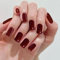 GOZINA 24 Faux Ongles Court, Rouge Faux Ongles Autocollants, French Ongles a Coller, Ongle Autocollant Reutilisable Convient Pour Les Femmes et Les Filles (Bourgogne, Moyen)
