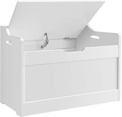 Xinng Large Wooden Toy Box with Safety Hinged Lid – Multi-Functional Storage Chest for Kids’ Bedroom, Playroom, or Nursery – Durable & Stylish