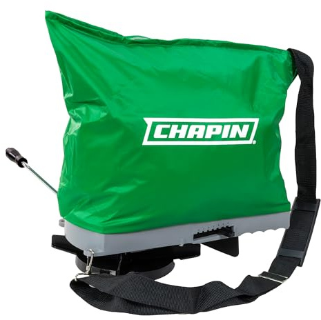Chapin 84700G Spreader, Lawn and Garden, 25Lbs, Grass Seed, Fertilizers, Granular Material, Handheld, Bag Seeder, Waterproof, 6 Settings, Enclosed Gears, Rear Baffle, Adjustable Gravity Flow