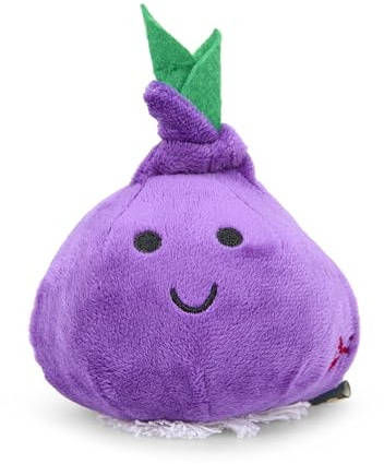 Petface Foodie Faces Reggie Red Onion Plush Dog Toy (Pack of 1) | Lightweight, Built-In Squeaker, Durable, Great for Fetch & Training