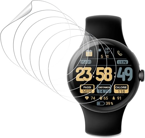 Beukei 6 Stück Panzer Schutz Glas für Google Pixel Watch 4 41mm, glasschutz,9H Härte,HD Klare,Blasenfrei,Anti-Kratzen, handyglas Film