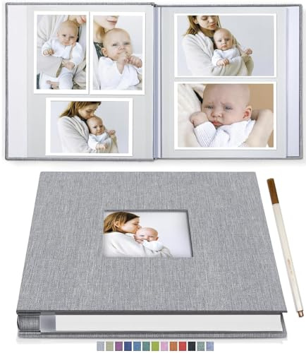 TOJUNE Álbum de Fotos Autoadhesivo de 60 Páginas con Ventana (33 x 32 cm)