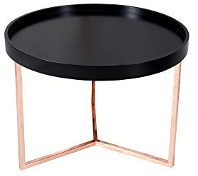 DuNord Design Couchtisch Beistelltisch Triton 60cm schwarz Kupfer Retro Design Tablett Tisch