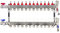 WiseWater Radiant Manifold, 12 Schlaufen, ½ und ¾ Zoll kompatible Ausgänge, bis zu 1,4 GPM Durchflussventil für hydraulische Bodenheizung (1,27 cm Anschlüsse im Lieferumfang enthalten)